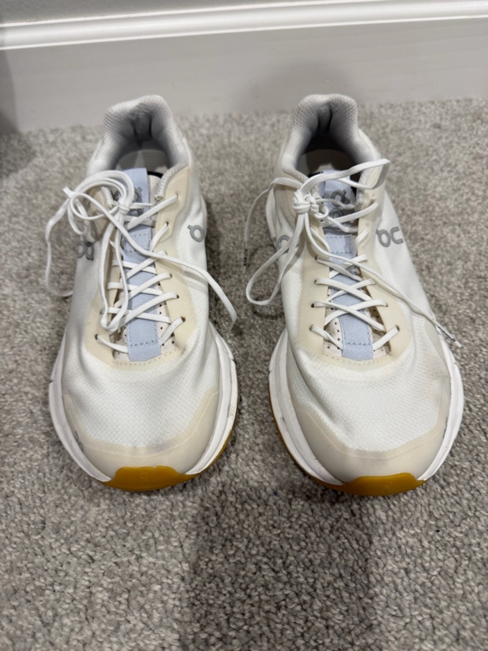 On Running Women's White and Light Gray Cloudnova Form Athletic Shoes